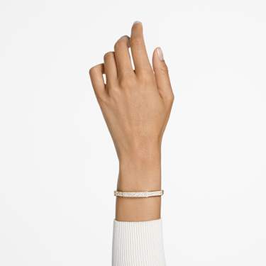 Dextera bangle, Octagon shape, White, Gold-tone plated - Swarovski, 5656844