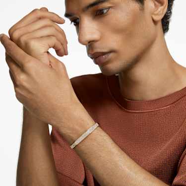 Dextera bangle, Octagon shape, White, Gold-tone plated - Swarovski, 5656844