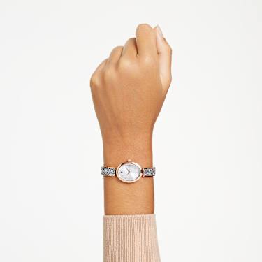 Crystal Rock Oval Uhr, Schweizer Produktion, Kristallarmband, Roséfarben, Roségoldfarbenes Finish - Swarovski, 5656851