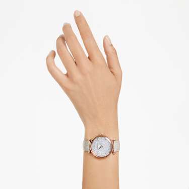 Crystalline Wonder นาฬิกา, Swiss Made, สายหนัง, เบจ, เคลือบโทนสีโรสโกลด์ - Swarovski, 5656899