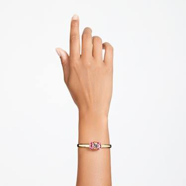 Lucent bangle, Magnetic closure, Pink, Gold-tone plated - Swarovski, 5657290