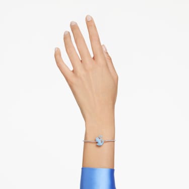 Swan Armreif, Schwan, Blau, Rhodiniert - Swarovski, 5660595