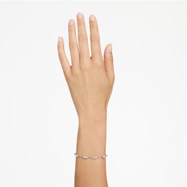 Mesmera 手鏈, 混合式切割，分散設計, 白色, 鍍白金色 - Swarovski, 5661530