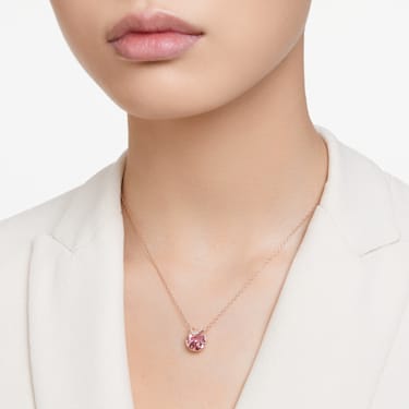 Bella V 펜던트, 라운드 컷, 핑크, 로즈골드 톤 플래팅 - Swarovski, 5662088