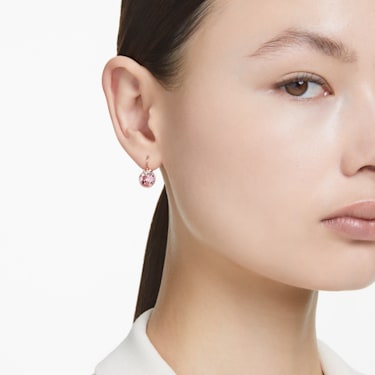 Pendants d'oreilles Bella V, Taille ronde, Rose, Placage de ton or rosé - Swarovski, 5662114