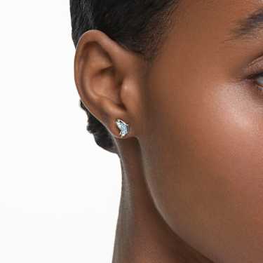 Idyllia Lilia stud earrings, Butterfly, Blue, Rhodium plated - Swarovski, 5662183