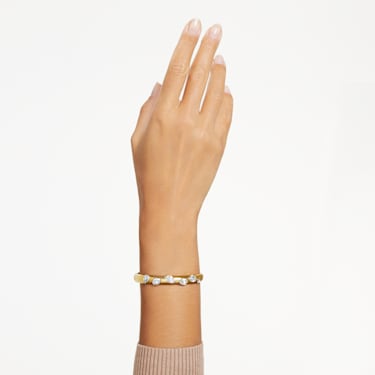 Imber Armreif, Verschiedene Schliffe, Weiß, Goldlegierungsschicht - Swarovski, 5663260