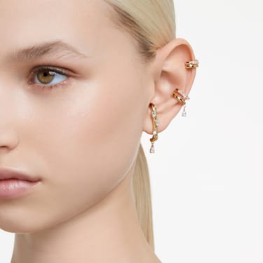 Imber イヤーカフ, セット(3), ミックスカット, ホワイト, ゴールドトーン・プレーティング | Swarovski