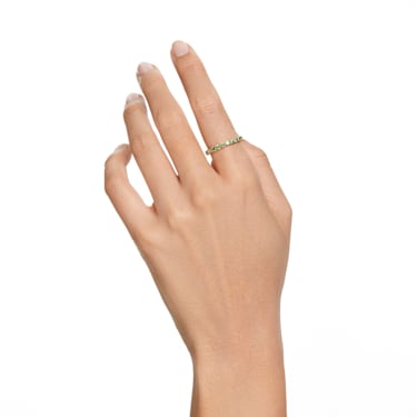 Matrix ring, Round cut, Green, Gold-tone plated - Swarovski, 5664433