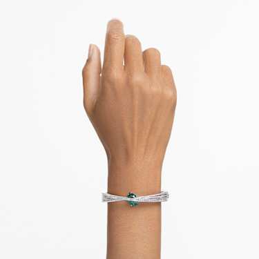 Bracelet-jonc Hyperbola, Vert, Métal rhodié - Swarovski, 5665325