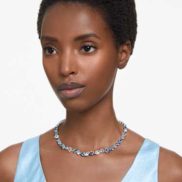 Gema 네크리스, 믹스 컷, 블루, 로듐 플래팅 - Swarovski, 5666007