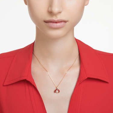 Pendente Idyllia, Coccinella, Rosso, Placcato color oro - Swarovski, 5666225