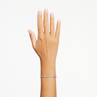 Matrix Tennis Armband, Verschiedene Schliffe, Rosa, Rhodiniert - Swarovski, 5666421