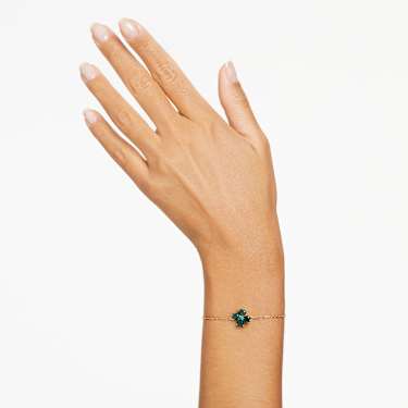 Idyllia 手鏈, 混合式切割, 幸運草, 綠色, 鍍金色色調 - Swarovski, 5666585