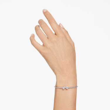 Brazalete Mesmera, Tallas mixtas, Blanco, Baño de rodio - Swarovski, 5667253