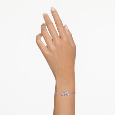 Mesmera bracelet, Mixed cuts, Blue, Rhodium plated - Swarovski, 5668359