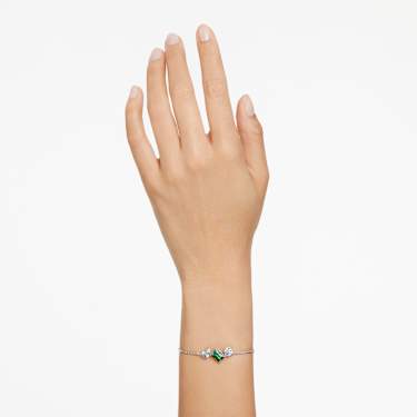 Mesmera Armband, Verschiedene Schliffe, Grün, Rhodiniert - Swarovski, 5668360