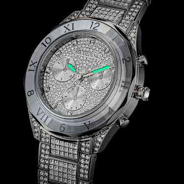 Zegarek Dextera lux, Swiss Made, Metalowa bransoleta, W odcieniu srebra, Stal szlachetna - Swarovski, 5668845