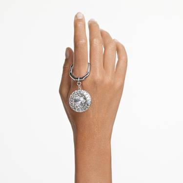 Chaveiro, Lapidação redonda, Branco, Lacado a ródio - Swarovski, 5669119