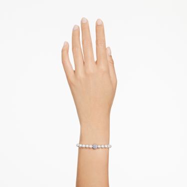 Swarovski Remix Collection สร้อยข้อมือแบบstrand, มุกคริสตัล, สีขาว, เคลือบโรเดียม - Swarovski, 5669529