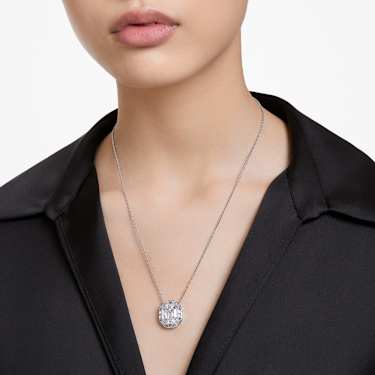 Pendente Mesmera, Taglio ottagonale, Grande, Bianco, Placcato rodio - Swarovski, 5669914