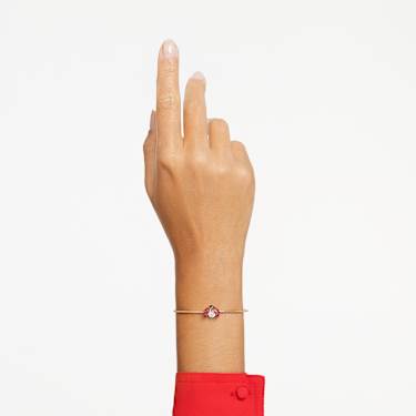 Idyllia bangle, Ladybug, Red, Gold-tone plated - Swarovski, 5670057