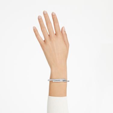 Dextera Armreif, Magnetischer Verschluss, Weiß, Rhodiniert - Swarovski, 5670252