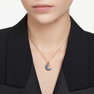 Luna Anhänger, Kristallperle, Mond, Mehrfarbig, Roségold-Legierungsschicht - Swarovski, 5671585