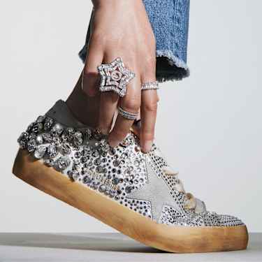 Golden Goose Super-Star 运动鞋, 女款, 白色| Swarovski