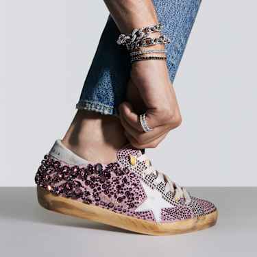 Golden Goose Super-Star 스니커즈, 남성, 핑크 - Swarovski, 5672660