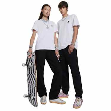 Prancha de skate Golden Goose, Preta e branca - Swarovski, 5672661