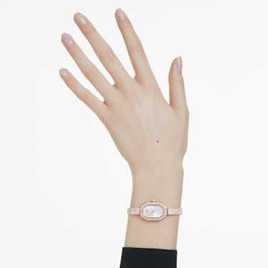 Dextera Bangle Uhr, Schweizer Produktion, Metallarmband, Roséfarben, Roségoldfarbenes Finish - Swarovski, 5672992