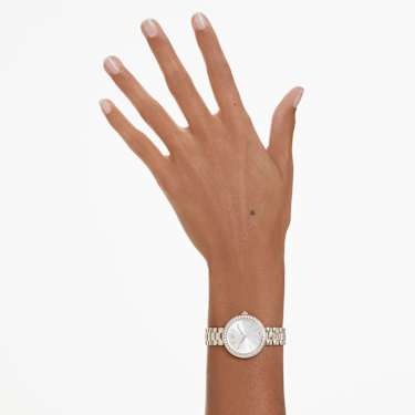 Certa horloge, Swiss Made, Metalen armband, Goudkleurig, Champagnegoudkleurige afwerking - Swarovski, 5673013