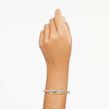 Pevný náramek Dextera, Magnetické zapínání, Bílý, Povrchová úprava z 18k zlata - Swarovski, 5674979