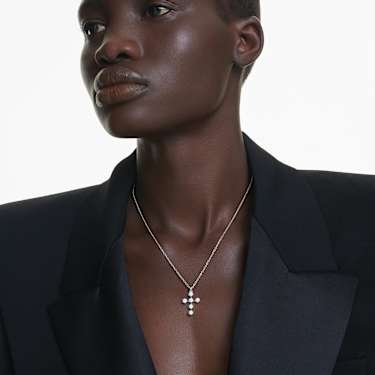 Swarovski gold cross necklace hot sale