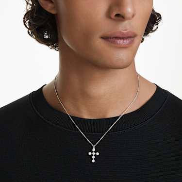 Insigne 펜던트, 라운드 컷, 십자가, 화이트, 로듐 플래팅 - Swarovski, 5675576