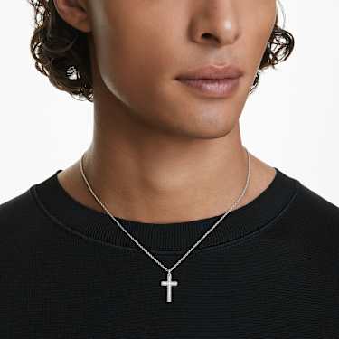 Pingente Insigne, Pavé, Cruz, Branco, Lacado a ródio - Swarovski, 5675577