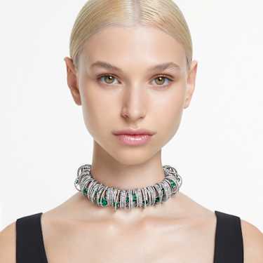 Hyperbola Halsband, Grün, Rhodiniert - Swarovski, 5676060