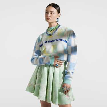Liberal Youth Ministry, Bleached fleece Kjol, Grön - Swarovski, 5677016