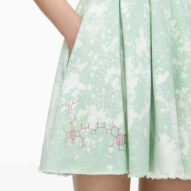 Liberal Youth Ministry, Bleached fleece rok, Groen - Swarovski, 5677019