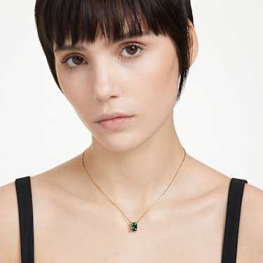 Stilla 펜던트, 직사각형 컷, 그린, 골드 톤 플래팅 - Swarovski, 5677141