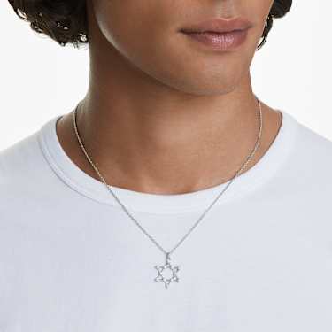 Insigne 펜던트, 라운드 컷, 별, 화이트, 로듐 플래팅 - Swarovski, 5677156