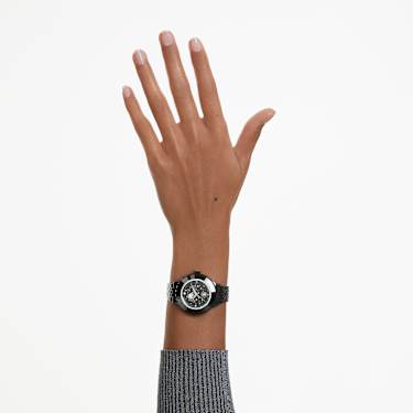 Reloj Octea Moon, Fabricado en Suiza, Luna, Brazalete de metal, Negro, Acabado negro - Swarovski, 5677497