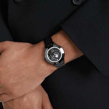 Reloj Octea Moon, Fabricado en Suiza, Luna, Brazalete de metal, Negro, Acabado negro - Swarovski, 5677497