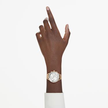 Nova Chrono watch, Swiss Made, Metal bracelet, Rose gold tone, Rose gold-tone finish - Swarovski, 5677506