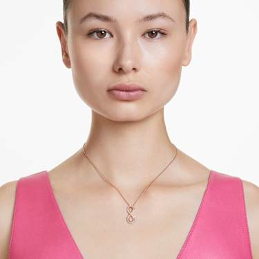 Colgante Hyperbola, Símbolo del infinito, Blanco, Baño tono oro rosa - Swarovski, 5677623