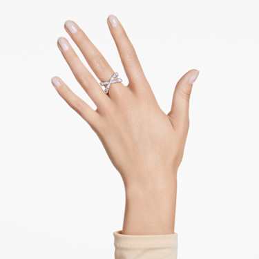 Prsten Hyperbola, Infinity, Bílá, Povrchová úprava ve stříbrném odstínu - Swarovski, 5677630