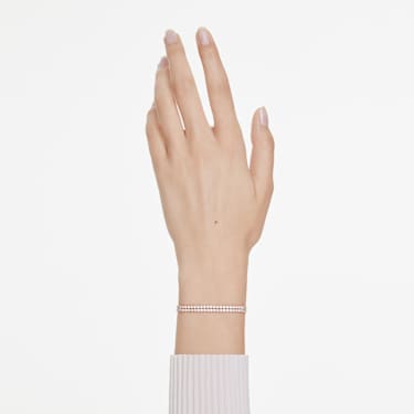 Bracelet Tennis Matrix, Taille ronde, Blanc, Placage de ton or rosé - Swarovski, 5677823