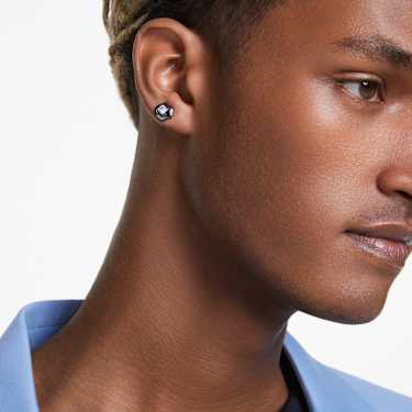 Clous d'oreilles Numina, Taille ronde, Blanches, Métal plaqué ruthénium - Swarovski, 5677941