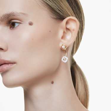 Pendientes ear jacket Numina, Tallas mixtas, Blancos, Baño tono oro - Swarovski, 5677980